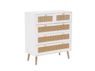 Birlea Croxley Rattan And White Finish 5 Drawer Chest Thumbnail