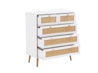 Birlea Croxley Rattan And White Finish 5 Drawer Chest Thumbnail