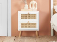 Birlea Croxley Rattan And White Finish 2 Drawer Bedside Thumbnail