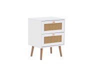 Birlea Croxley Rattan And White Finish 2 Drawer Bedside Thumbnail