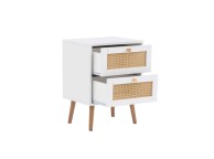 Birlea Croxley Rattan And White Finish 2 Drawer Bedside Thumbnail