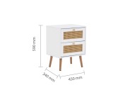Birlea Croxley Rattan And White Finish 2 Drawer Bedside Thumbnail