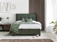 Kaydian Walkworth 4ft6 Double Winter Moss Green Fabric Ottoman Storage Bed Thumbnail