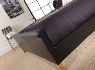 STORE CLEARANCE Serene Savona 5ft Kingsize Black Faux Leather Bed Frame Thumbnail