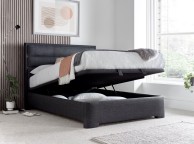 Kaydian Kirkby 5ft Kingsize Slate Grey Fabric Ottoman Storage Bed Thumbnail