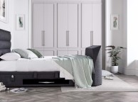 Kaydian Kirkley 4ft6 Double Slate Grey Fabric Ottoman TV Bed Thumbnail
