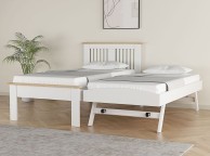 Flintshire Hendre 3ft Single White And Oak Finish Wooden Guest Bed Thumbnail