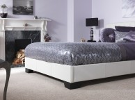 Serene Roma 4ft6 Double White Faux Leather Bed Frame Thumbnail
