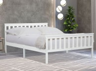 Flintshire Marnel 4ft Small Double White Wooden Bed Frame Thumbnail