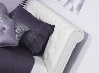 Serene Roma 4ft6 Double White Faux Leather Bed Frame Thumbnail