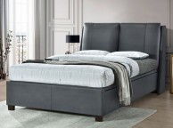 Flintshire Ashleigh 4ft6 Double Grey PU Leather Ottoman Bed Thumbnail