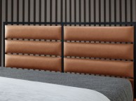 Flintshire Marford 4ft6 Double Tan PU Leather And Metal Bed Thumbnail