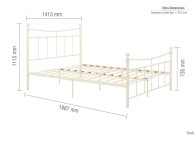 Birlea Emily 4ft6 Double Cream Metal Bed Frame Thumbnail