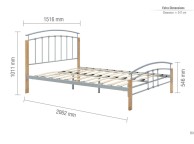 Birlea Tetras 5ft Kingsize Silver Metal Bed Frame Thumbnail