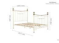 Birlea Bronte 4ft6 Double Cream Metal Bed Frame Thumbnail
