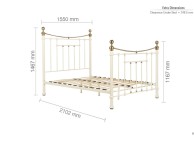 Birlea Bronte 5ft Kingsize Cream Metal Bed Frame Thumbnail