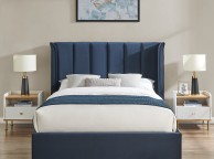 Limelight Polaris 5ft Kingsize Navy Blue Fabric Ottoman Bed Frame Thumbnail