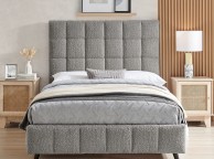 Limelight Starla Square 4ft6 Double Dove Grey Boucle Fabric Bed Frame Thumbnail