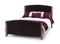 Serene Milano 4ft6 Double Brown Faux Leather Bed Frame Thumbnail