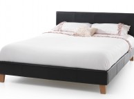 Serene Tivoli 5ft Kingsize Black Faux Leather Bed Frame Thumbnail