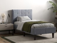 Flair Furnishings Perth 3ft Single Grey Fabric Bed Frame Thumbnail