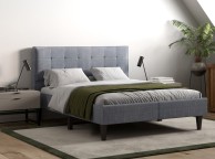 Flair Furnishings Perth 5ft Kingsize Grey Fabric Bed Frame Thumbnail