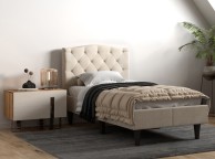 Flair Furnishings Barkby 3ft Single Beige Fabric Bed Frame Thumbnail