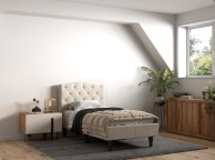 Flair Furnishings Barkby 3ft Single Beige Fabric Bed Frame Thumbnail