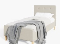 GFW Ashbourne 3ft Single Natural Fabric Bed Frame Thumbnail