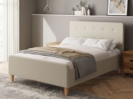 GFW Ashbourne 4ft6 Double Natural Fabric Side Lift Ottoman Bed Frame Thumbnail