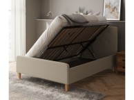 GFW Ashbourne 4ft6 Double Natural Fabric Side Lift Ottoman Bed Frame Thumbnail