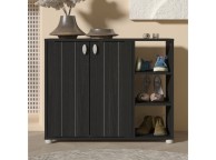 GFW Bideford Shoe Cabinet Rustick Black Oak Effect Finish Thumbnail