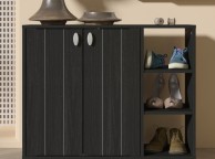 GFW Bideford Shoe Cabinet Rustick Black Oak Effect Finish Thumbnail