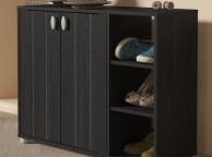 GFW Bideford Shoe Cabinet Rustick Black Oak Effect Finish Thumbnail