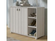 GFW Bideford Shoe Cabinet Warm Grey Oak Effect Finish Thumbnail