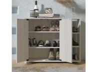 GFW Bideford Shoe Cabinet Warm Grey Oak Effect Finish Thumbnail