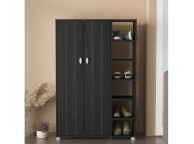 GFW Bideford Tall Shoe Cabinet Rustick Black Oak Effect Finish Thumbnail