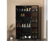 GFW Bideford Tall Shoe Cabinet Rustick Black Oak Effect Finish Thumbnail