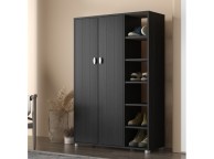 GFW Bideford Tall Shoe Cabinet Rustick Black Oak Effect Finish Thumbnail