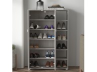 GFW Bideford Tall Shoe Cabinet Warm Grey Oak Effect Finish Thumbnail