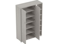 GFW Bideford Tall Shoe Cabinet Warm Grey Oak Effect Finish Thumbnail