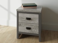 GFW Boston 2 Drawer Bedside Table in Grey Thumbnail
