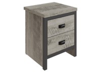 GFW Boston 2 Drawer Bedside Table in Grey Thumbnail
