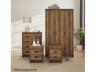 GFW Boston 2 Drawer Bedside Table in Knotty Oak Finish Thumbnail