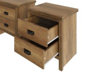 GFW Boston 2 Drawer Bedside Table PAIR in Knotty Oak Finish Thumbnail
