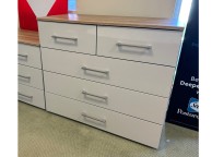 STORE CLEARANCE Rauch Morella 5 Drawer Chest In Soft Grey And Oak Thumbnail