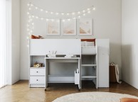 Flintshire Marley White Wooden Midsleeper Bed Thumbnail