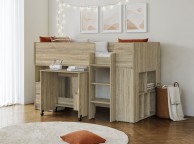 Flintshire Marley Oak Finish Wooden Midsleeper Bed Thumbnail