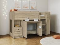 Flintshire Marley Oak Finish Wooden Midsleeper Bed Thumbnail