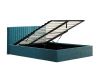 LPD Berlin 5ft Kingsize Teal Fabric Ottoman Bed Frame Thumbnail